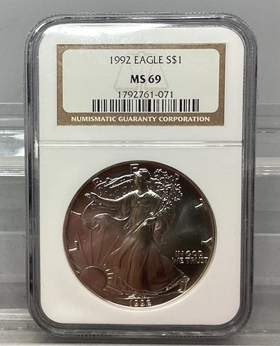 1992 American Silver Eagle - NGC - MS 69