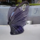 Fenton Art Glass Handmade Purple Butterfly Figurine Decorative Butterflies USA