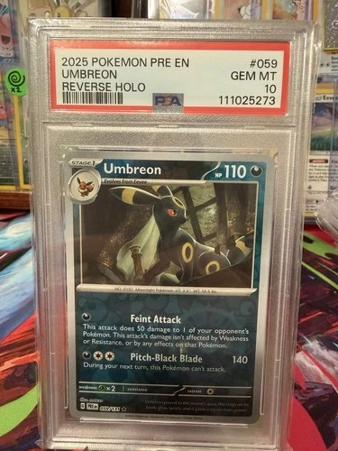 PSA 10 - UMBREON #59 REVERSE HOLO - POKEMON PRISMATIC EVOLUTIONS PRE EN