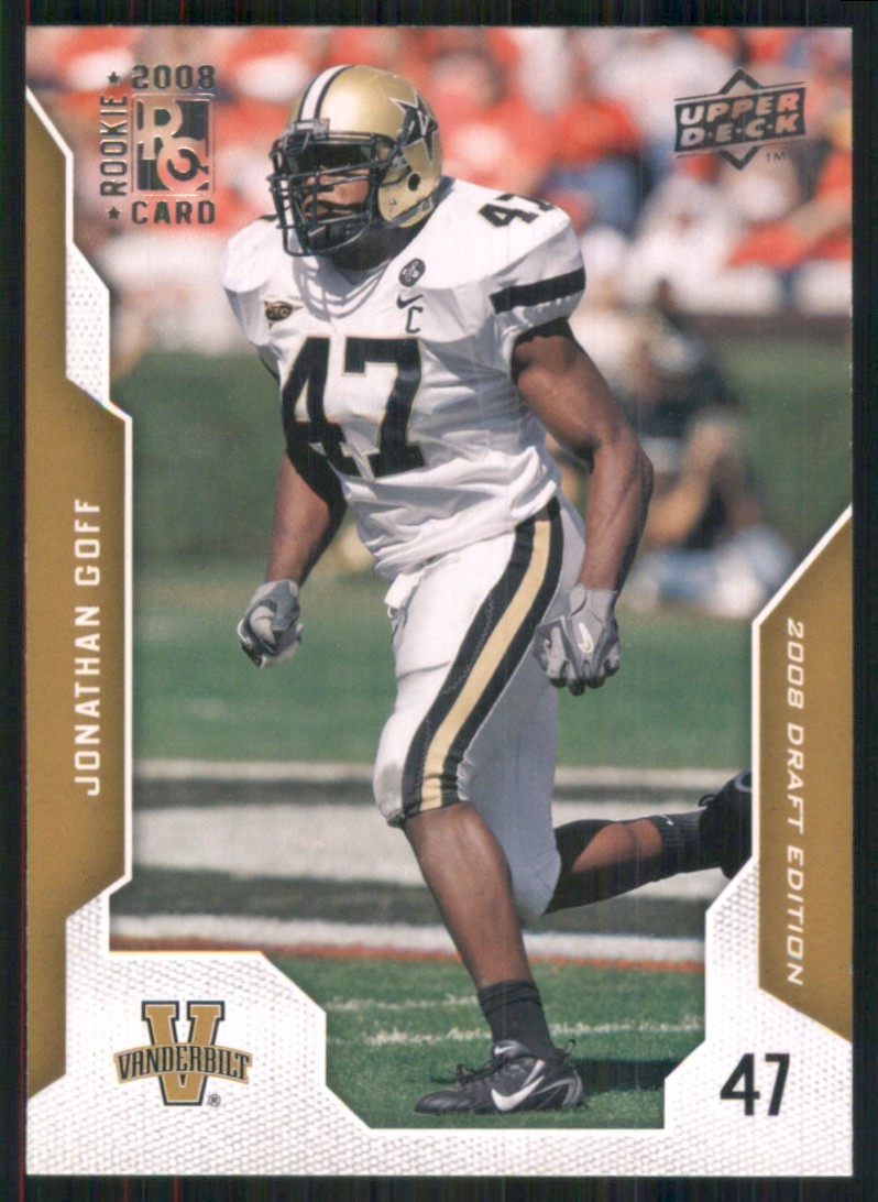 2008 Upper Deck Draft Edition #79 Jonathan Goff Vanderbilt Commodores 36929