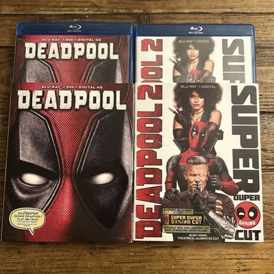 Deadpool 1 & 2 Super Duper Cut Blu-Ray Lot with Slipcovers