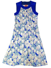 Tory Burch Women's XS Floral Printed A-Line Dress w/Silk Detail