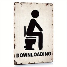 Tin Metal Sign Toilet Logo Vintage wall decor for bathroom 8x12