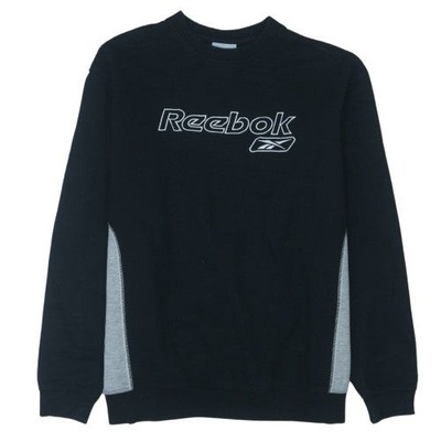 Reebok Herren Pullover Sweatshirt schwarz grau Rundhals Größe M