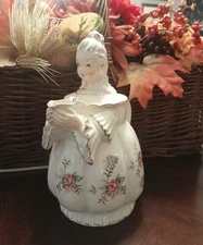 Vintage Lipper & Mann Victorian Lady Teapot 9.5” Musical Works!