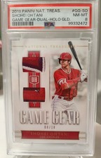 2018 National Treasures Shohei Ohtani #GG-SO Holo Gold 8/10 Game Gear PSA 8