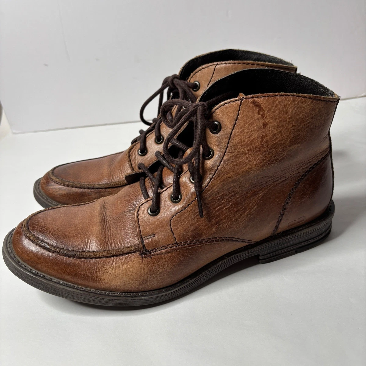 Bed Stü Men\'s Brown Leather Dual Tone Cap Toe Canvas Shoes US 10 Shop All Men main image 4