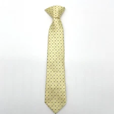 Youth Necktie One Size Youth Yellow Geometric Polyester Clip On Pre Tied 11 Inch