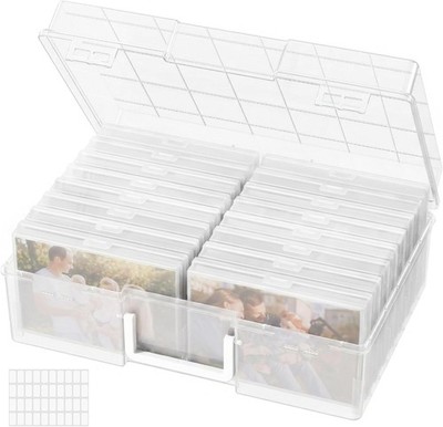 Lifewit 16 Pcs Photo Storage Box 4x6 Picture Case Stackable Organizer Container