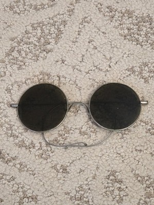 Vintage Antique Willson Round Lens Glasses Motorcycle Safety Steampunk