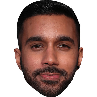 Rishi Nair (Beard) Celebrity Mask, Flat Card Face, Fancy Dress Mask