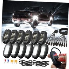 12 Pods Pure White LED Rock Lights with Power Aluminum White with Power Swith