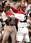 BASEBALL  PHOTO PRINT BOSTON RED SOX  JASON VARITEK VS  ALEX RODRIGUEZ NEW YORK