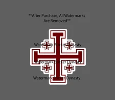 Jerusalem Cross Sticker Waterproof Decal Faith Jesus History Warrior Gift NEW
