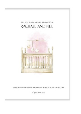 Grußkarte Glückwunsch zur Geburt Ihres Babys Mädchen personalisieren