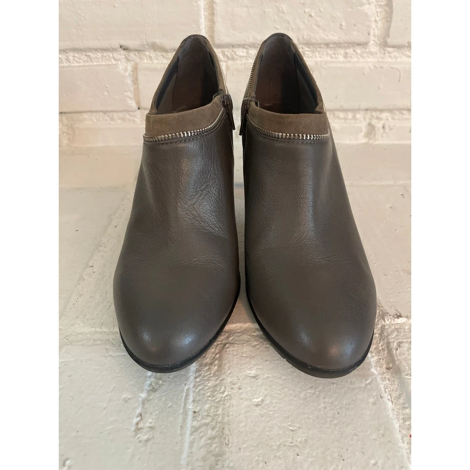 Zapato Anne Klein Y2K Mujer Dalayne Cuero Gris Botines Talla 10 Foto 3 de 4