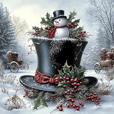 5D Christmas Snowman Diamond Painting Kits for Adults Beginner,Diy Xmas Hat Diam