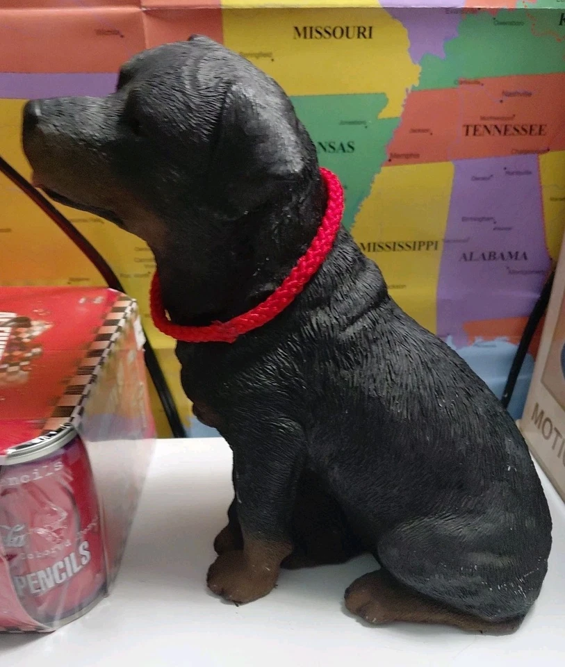 Винтажная винтажная скульптурная фигурка ротвейлера и щенка SANDICAST 1992 8,5 дюйма - Изображение 4 из 4