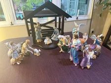 1991 Lenox Renaissance Nativity Set – Complete Set with Wooden Crèche 