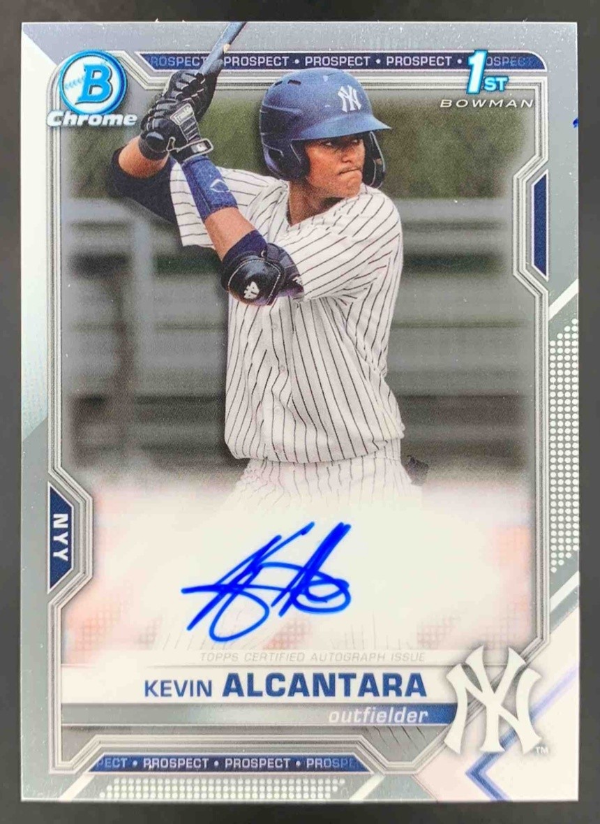 Kevin Alcantara 2021 Bowman Chrome Auto 1st Prospect #CPA-KA Yankees