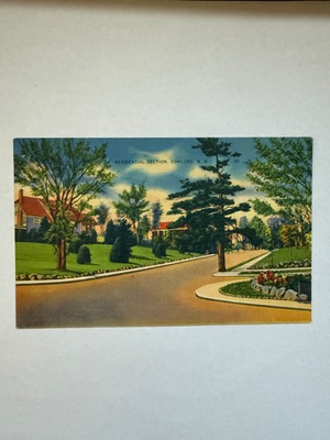 #ad Concord New Hampshire NH Residential Section Vintage LP Postcard $1.05