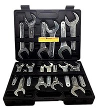 15 Pc Sae Service Wrench Set Large Jumbo Sizes Offset Heads Heavy Duty Steel