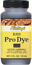 Fiebing's Pro Dye Leather Dye 4 Fl Oz Black - Alcohol-Based, Permanent Dye