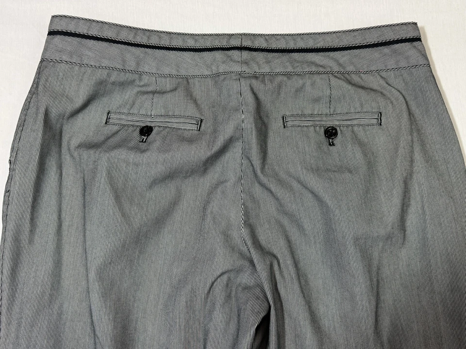 Apostrophe Stretch Casual Pants Womens Size 14 Black and White Thin Stripes - Image 4 of 4