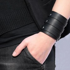 Men's Versatile Bracelet Vintage Wide Strap Multilayer Leather Wristband