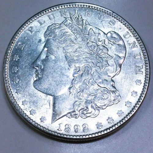 1892 Morgan Silver Dollar Beautiful AU/BU Coin Rare Date