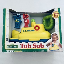 New Vtg 1997 Tyco Tub Sub Sesame Street Elmo Cookie Monster 3N