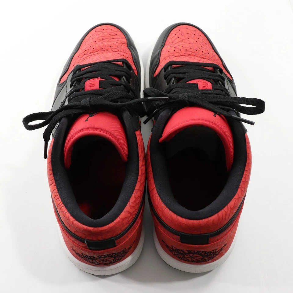 Nike Air Jordan 1 Retro Low Bred Elephant Print Shoes 12.5 Red Black 553558-013 - Image 3 of 4