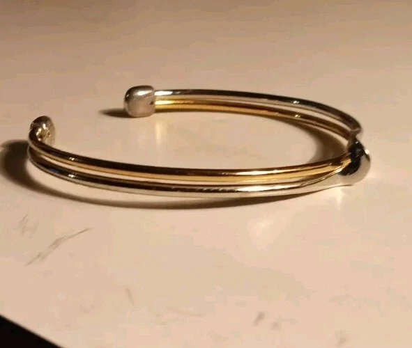 Brazalete Vintage Lia Sophia "Abrazo" Tono Plata y Oro Foto 2 de 4