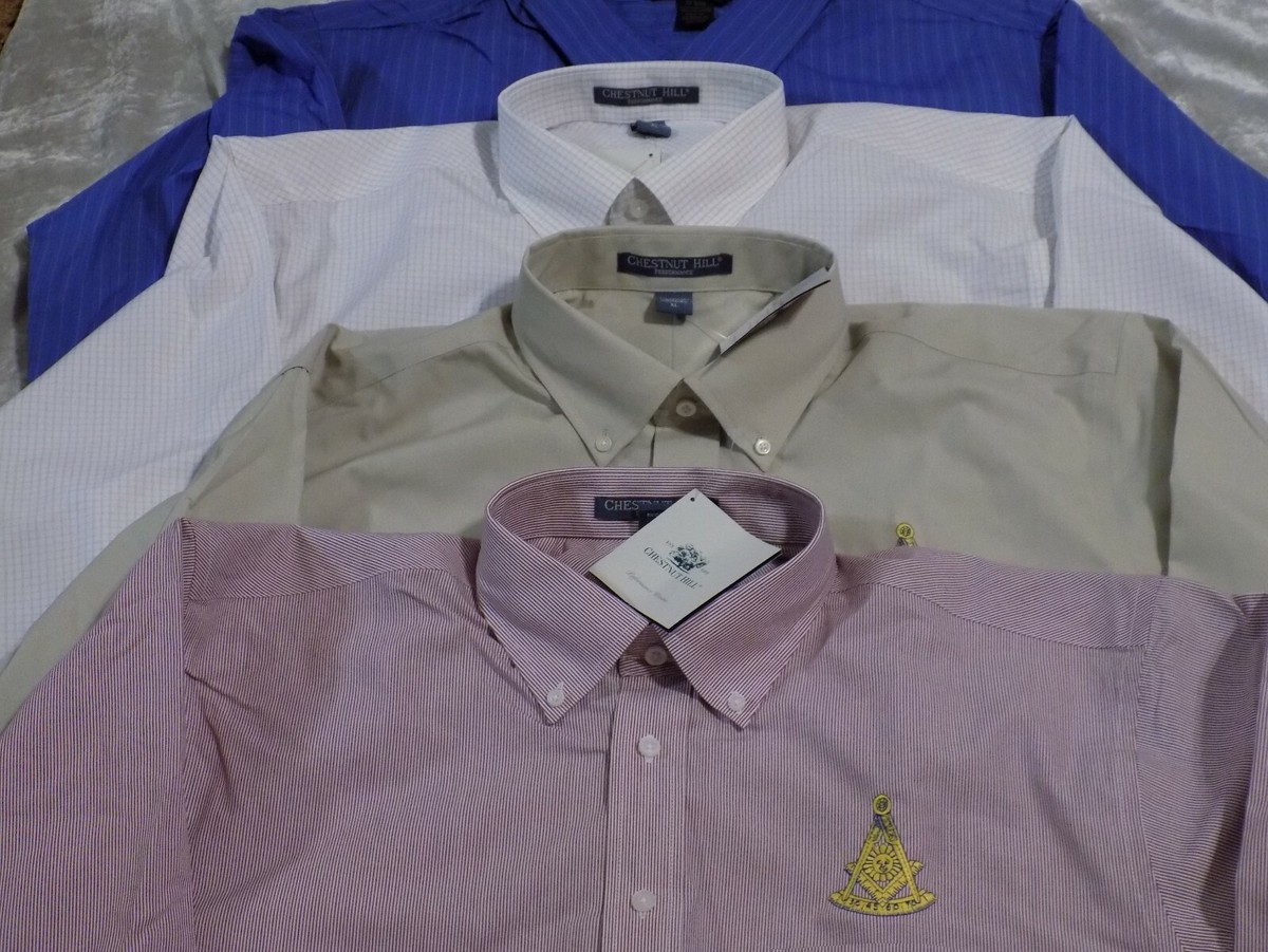 Mens Long Sleeve Embroidered Past Master Long Sleeve Dress Shirt XL NEW! |  eBay