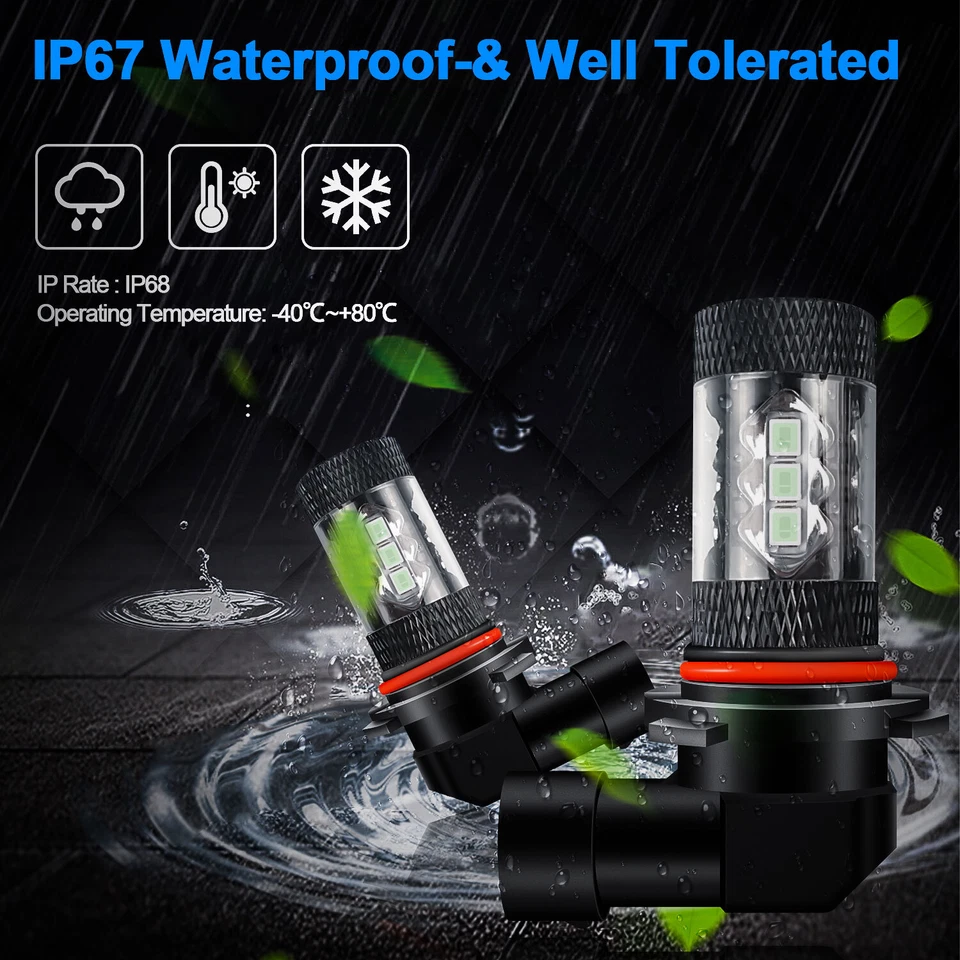 For Chrysler Town & Country 2005-2009 -2x Fog Bulbs 9145 H10 LED Light Ice Blue - Image 3 of 4