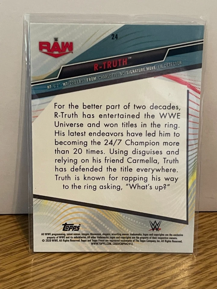 R-Truth 24 2020 Topps Finest WWE Raw - Image 2 of 2