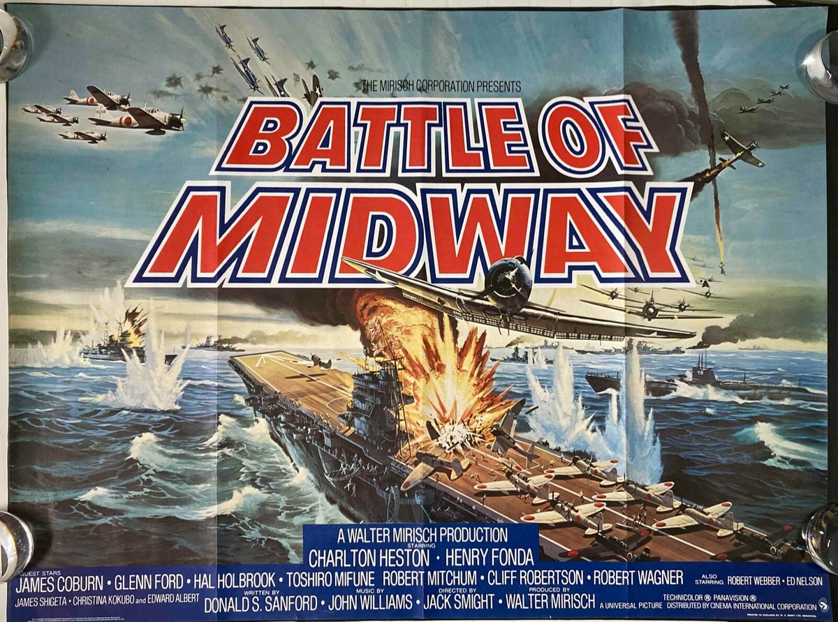 Battle of Midway ORIGINAL Quad Movie Poster Charlton Heston Henry