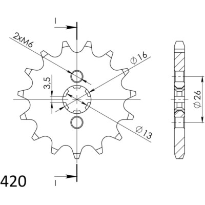 Ritzel 420/15Z CST-563:15|grobverzahnt 13,0/16,0