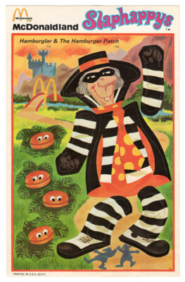 Rare Vintage 1970s McDonalds Slaphappys Stickers HAMBURGLAR