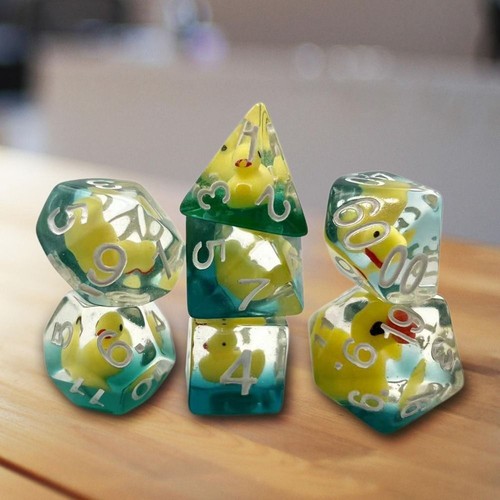 OBULUS Set De 7 Dés Polyédriques RPG Ambrés - Pochette Velours Pour JDR DND