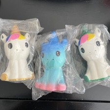 Multicolor unicorns. Set Of 3  stress squishy. NIP. ADORABLE. For Kids Or Adul
