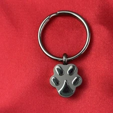 Pet Memorial Cremation Urn 1" Key Ring Keychain for Ashes Dog Cat Paw Print Paws