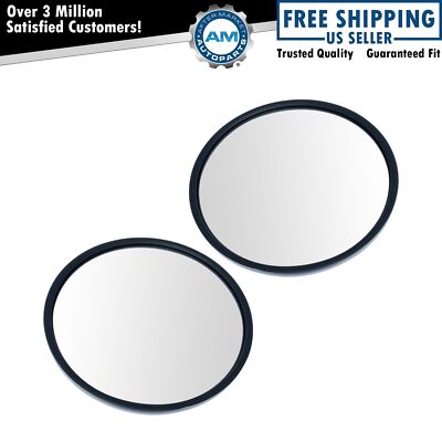 8.5'' Round Convex Mirror Pair Stainless Steel Center Stud w/ Mounting Bracket