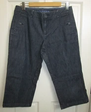 Dockers Trouser Capri Jeans Womens Size 10 34x20 Dark Wash Stretch 114-33725