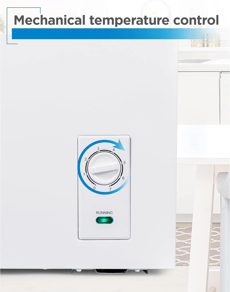 CHEST FREEZERS 2.0-2.7 Cu. Ft. Removable Storage Basket, Manual Defrost, White - Image 4 of 4