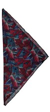 Burgundy Handkerchief 100 Silk 80s colors HANKIE ABSTRACT HAND ROLLED EDGES