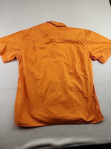 Regatta Pocket Logo Cotton Shirt Mens Large Orange Short Sleeve Button Front - Picture 8 of 10
