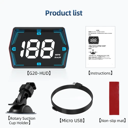 Universal Digital GPS Speedometer Car HUD Head Up Display MPH/KM Overspeed Alarm - Picture 20 of 20