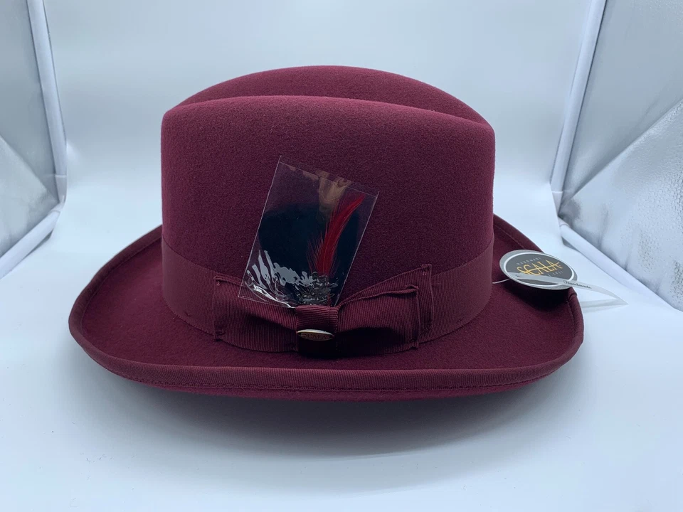 Nuevo con Etiqueta Scala Clásico Padrino Hombre Lana Sombrero Camel, Borgoña, Negro, Azul Marino Foto 4 de 4