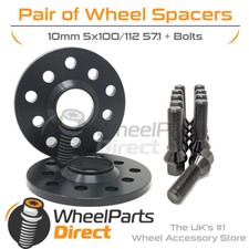 Wheel Spacers (2) & Bolts 10mm for Audi RS3 [8V] 15-21 On Aftermarket Wheels